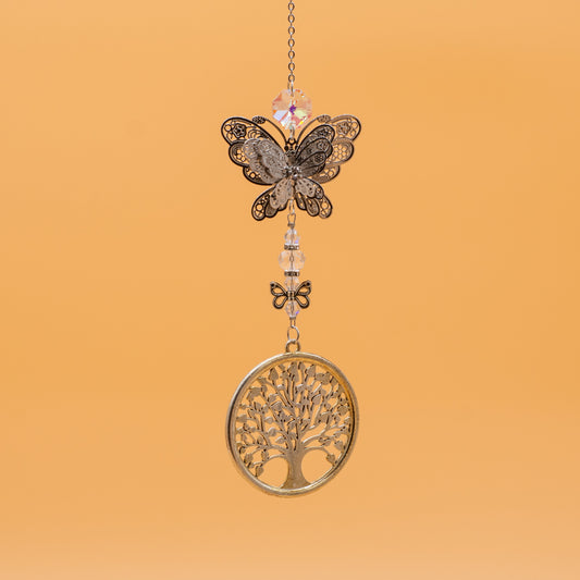 Atrapasol mariposa/arbol de vida