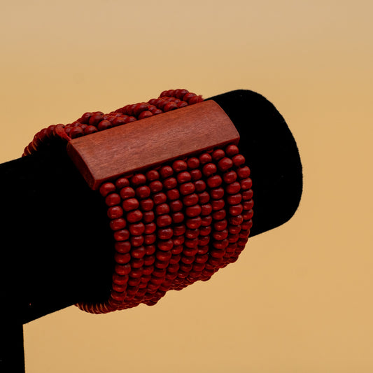 Pulsera madera roja